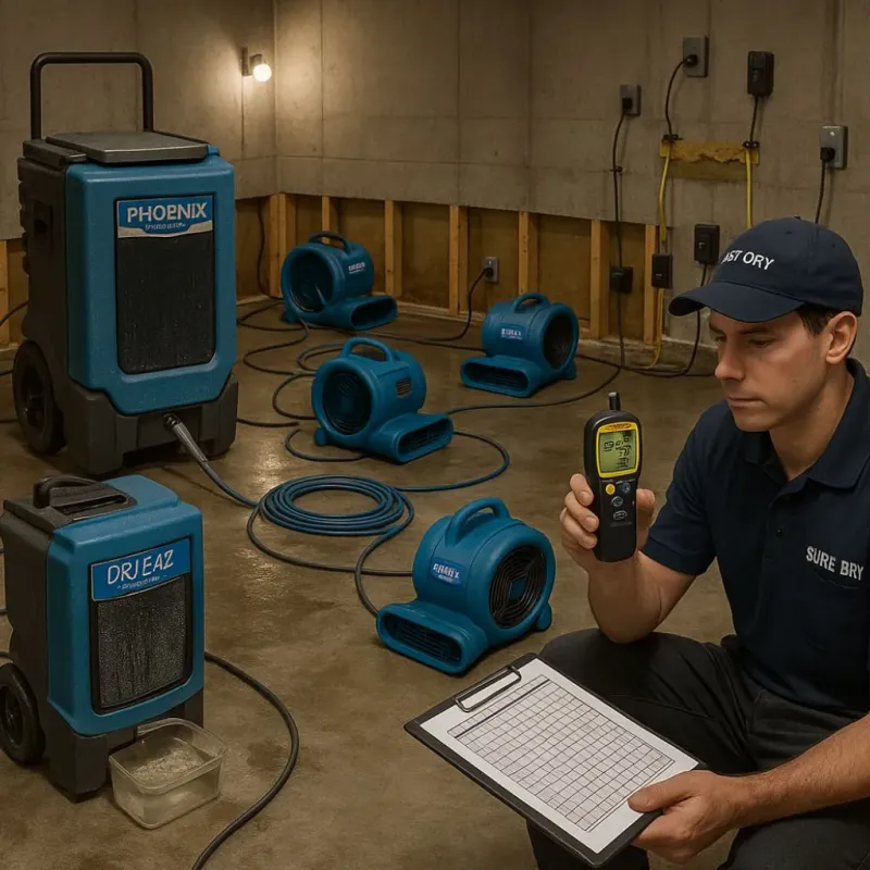 Structural Drying and Dehumidification process in South Nyack, NY